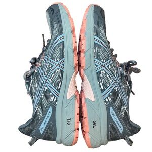 Women's Asics Gel Venture 6 Athletic Shoes Grey Peach Sneaker Size 8.5